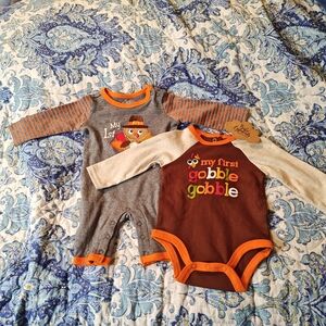 Baby Essentials Babies 1st Thanksgiving Day Outfits! Super Cute! NWT Size 3 Mon